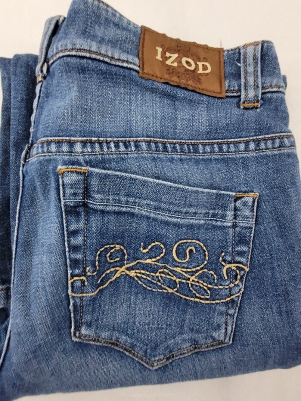Vintage Izod Women's 10 Blue Just Right Crop Stretch Cotton Denim 30x20 Pockets